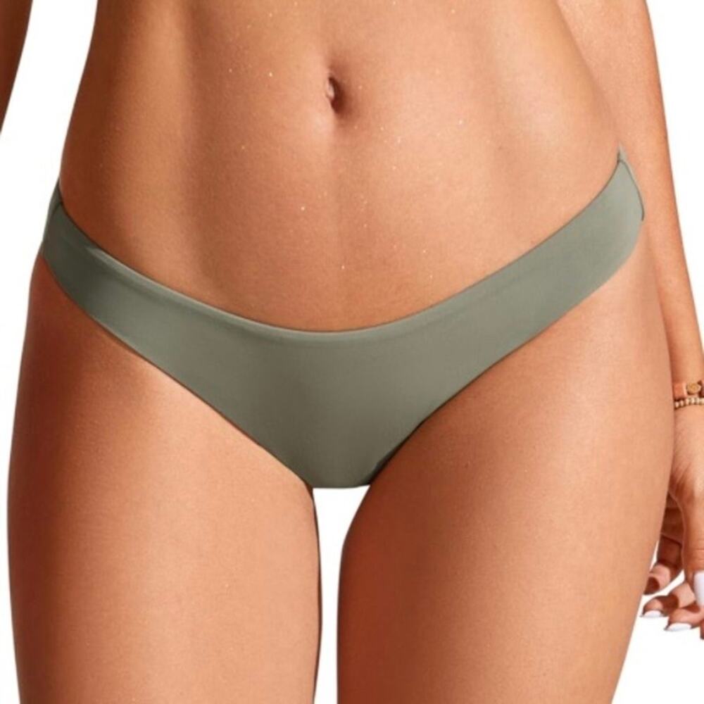 CRZ YOGA Women Light Army Green Low Rise Cheeky Bikini Bottom Size S NWT
